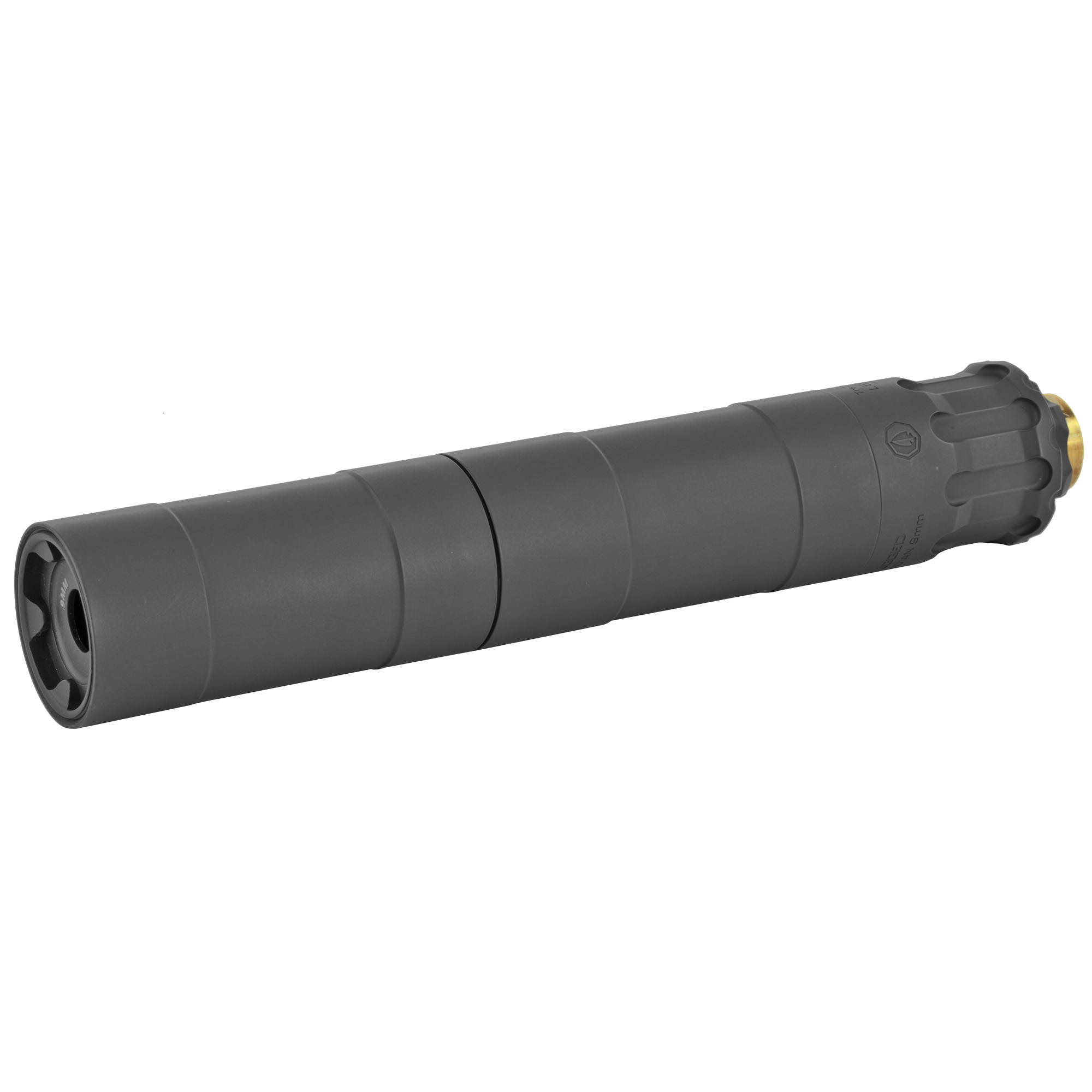 Rugged Obsidian 9 modular suppressor with ADAPT system shown in full-length configuration.